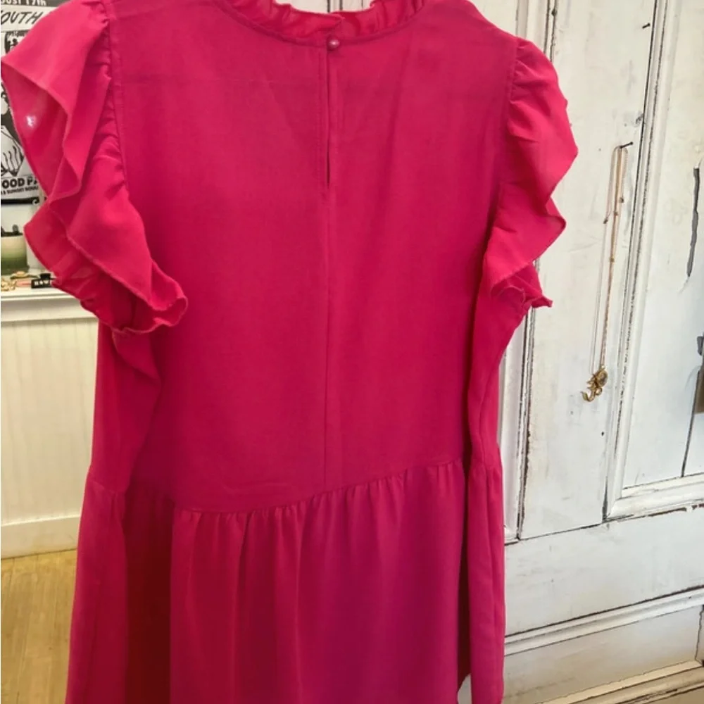 Fuchsia Ruffle Sleeve Blouse - Picture 5 of 5